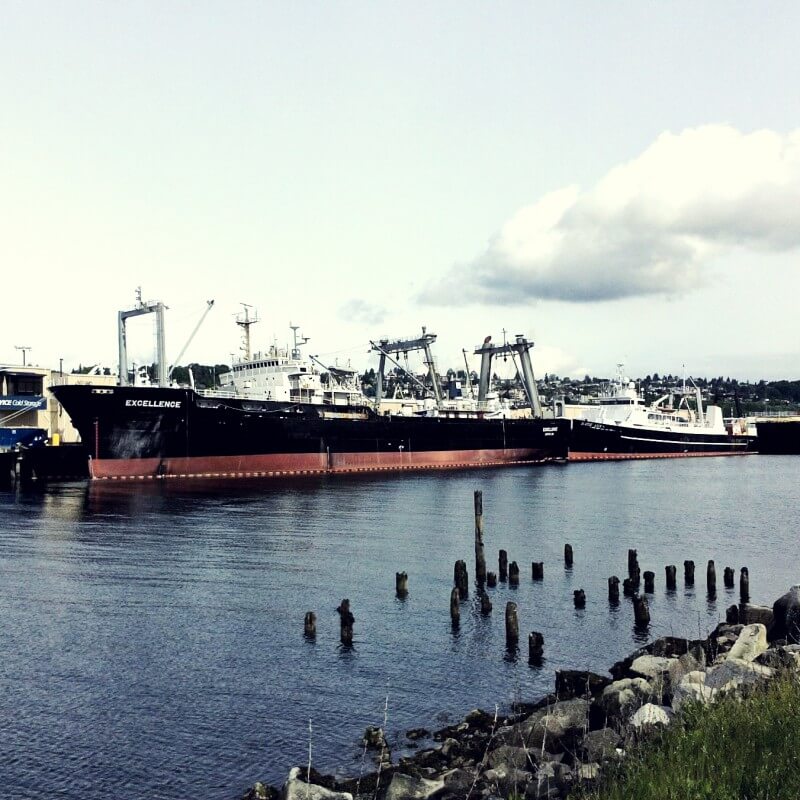 fishing boats in Seattle - trawlers