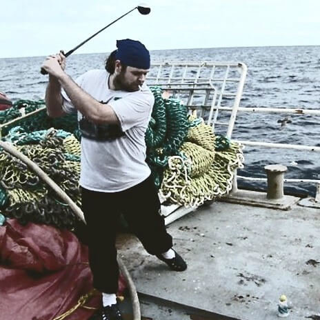 playing golf in the Bering Sea