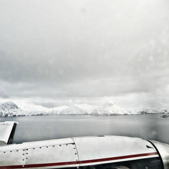 flying back to Dutch Harbor, it's damn cold outside